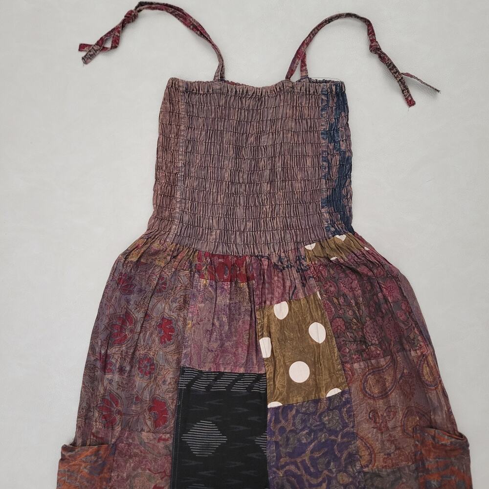 Boho Patchwork Halter Jumpsuit in Multicolor - Picture 3 of 11
